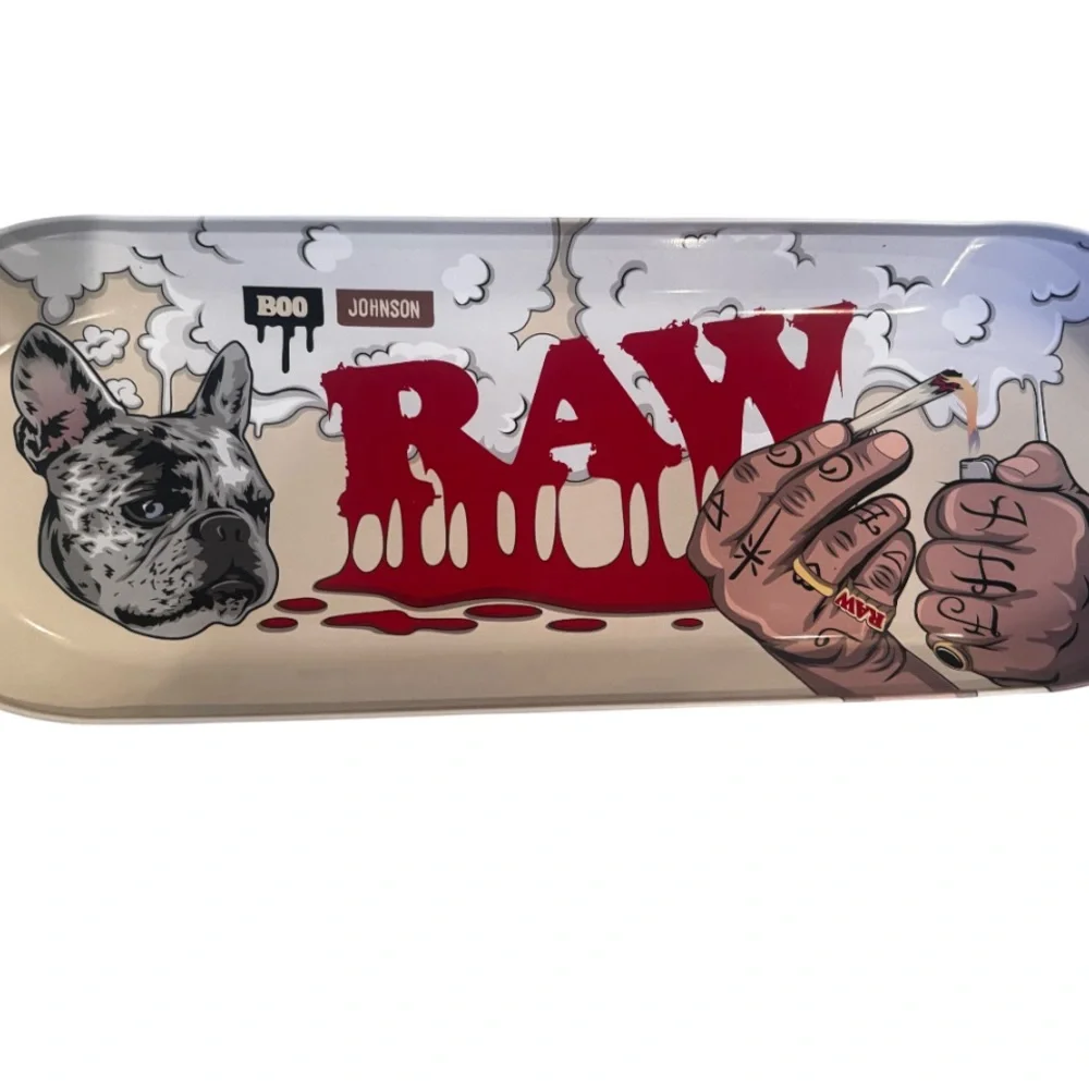 *RARE* RAW Graphic Rolling Tray in Beige and Red